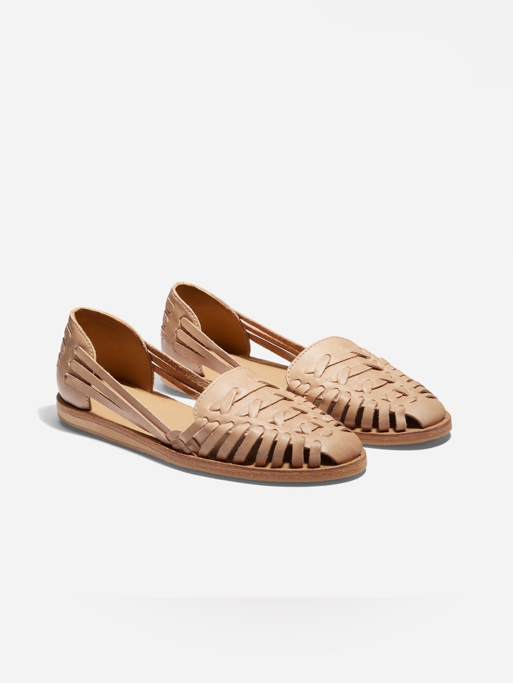 🆕 Nisolo Women's Huarache Sandal 2.0 in Almond Woven Leather Size 7 Flats NWOB
